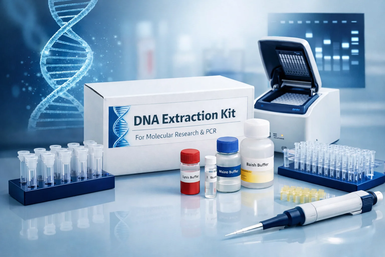 کیت استخراج DNA آزمایشگاهی برای PCR و تحقیقات ژنتیک