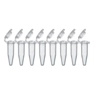 استریپ تیوب 0.2 میلی‌لیتر 8 تایی بی‌رنگ با درب شفاف 120 عددی